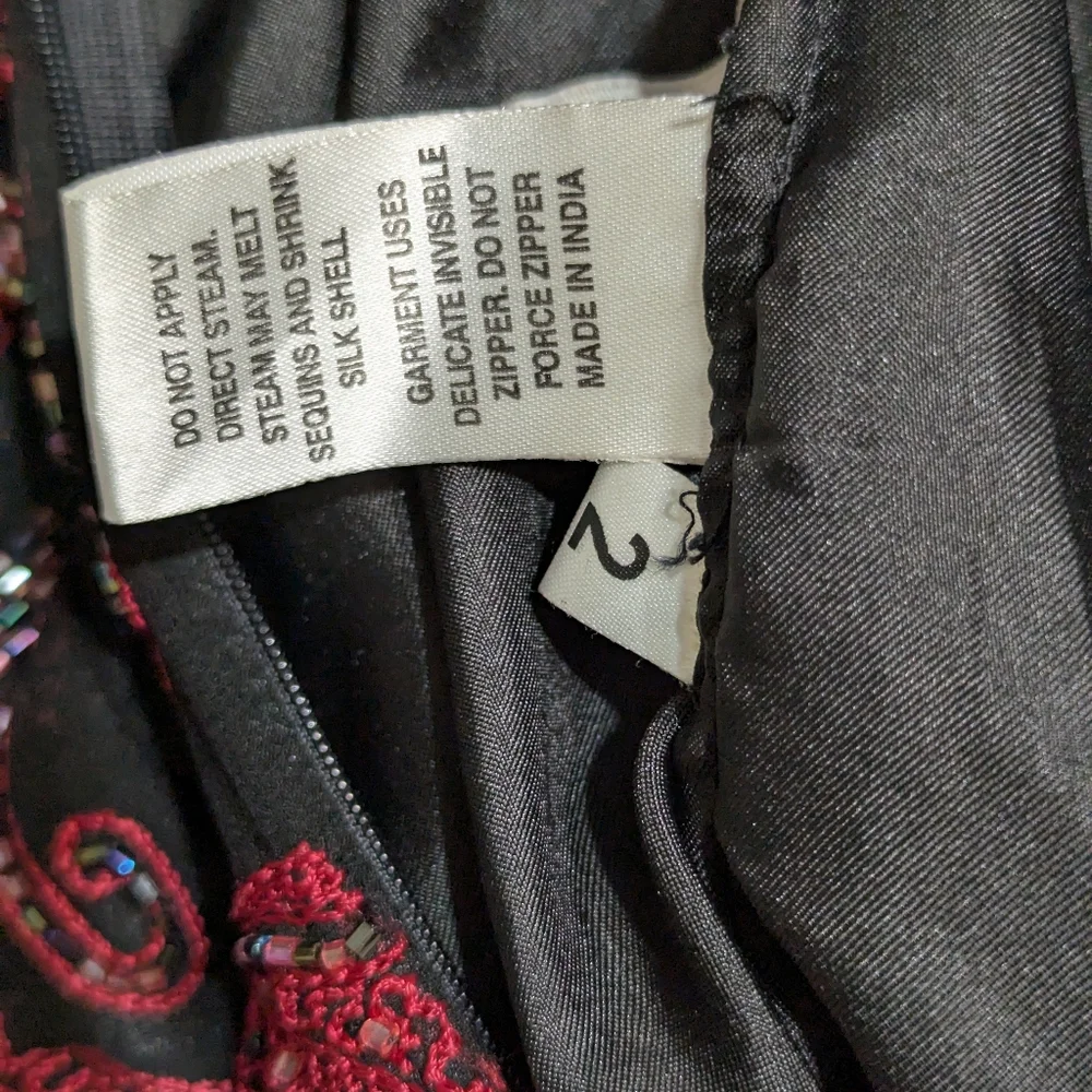 Mia Bella Couture Stunning Beaded Embroidered Open Back Silk Evening Gown - Picture 14 of 16